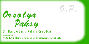 orsolya paksy business card